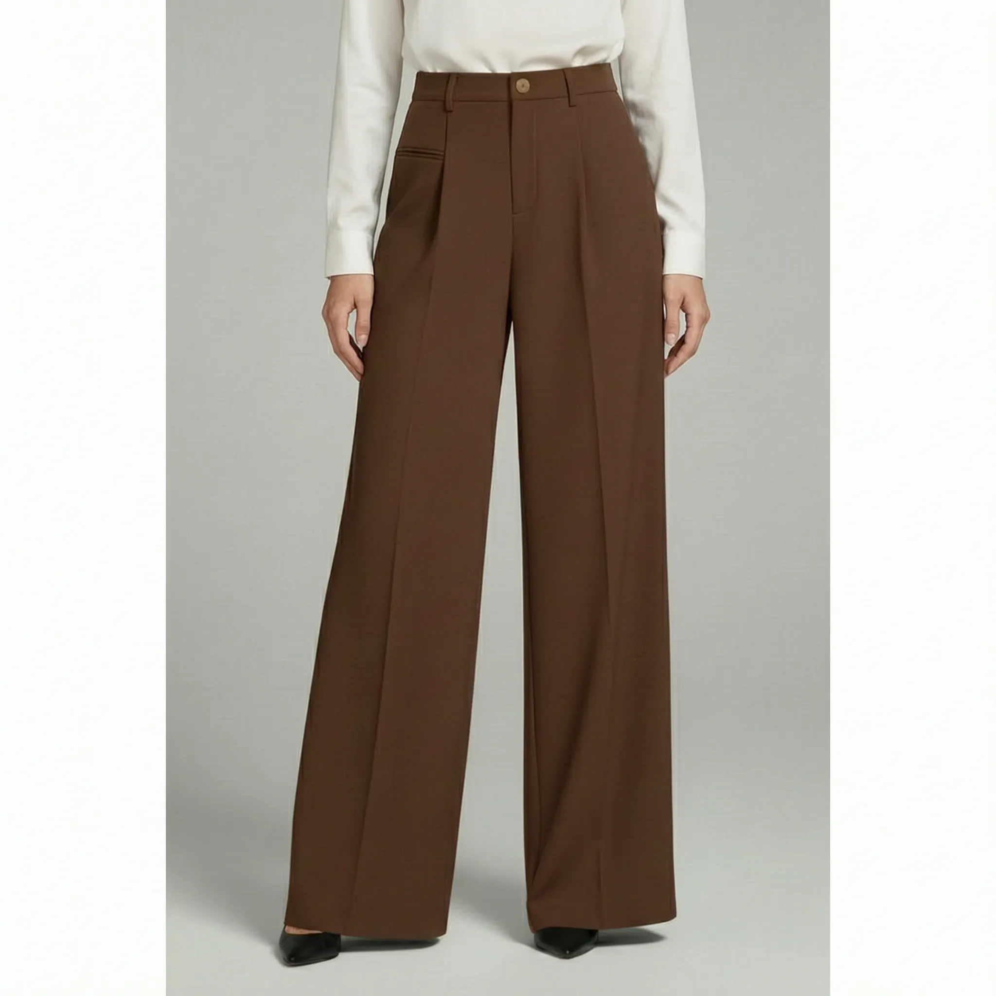 Pleatera - High Waist Pleated Trousers