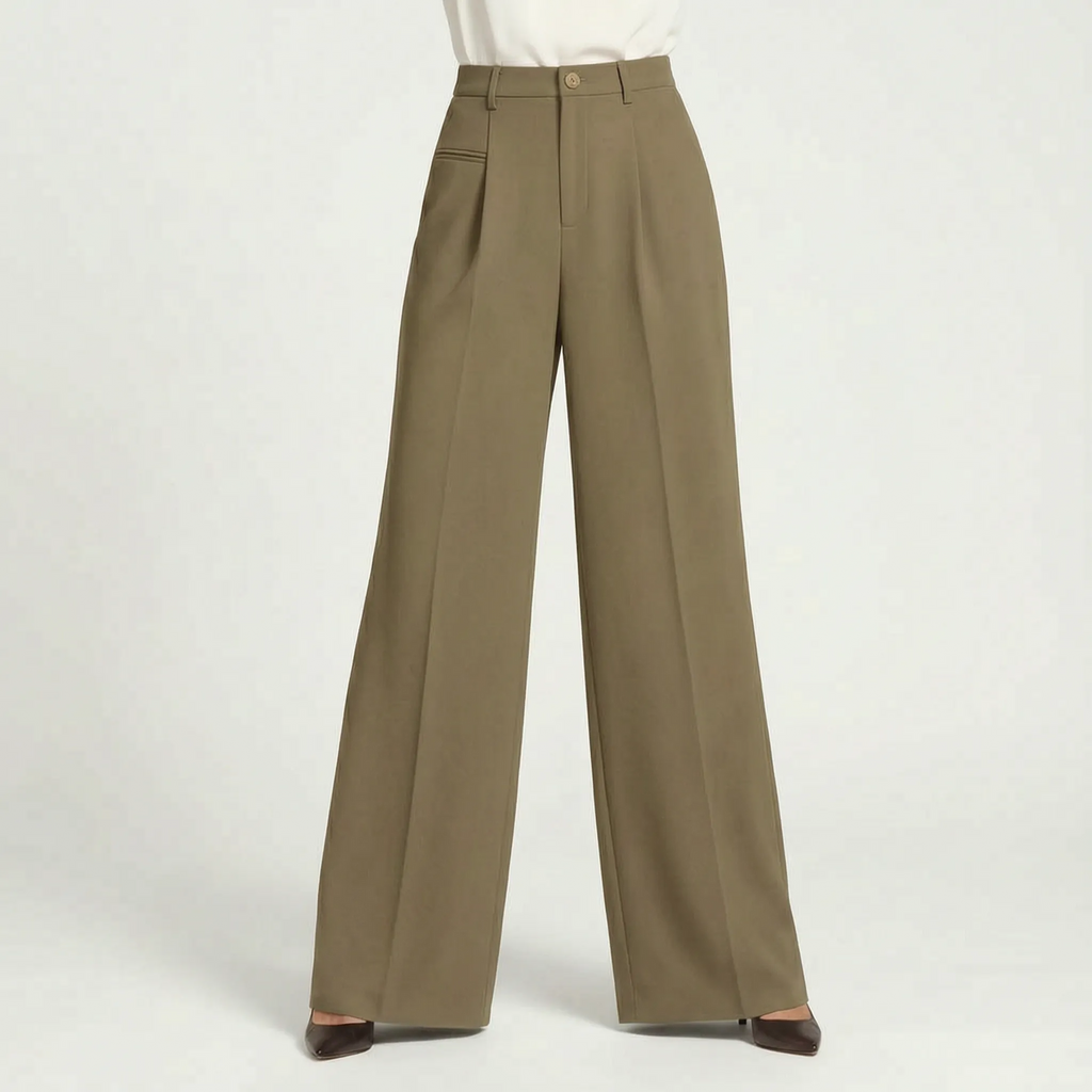 Pleatera - High Waist Pleated Trousers
