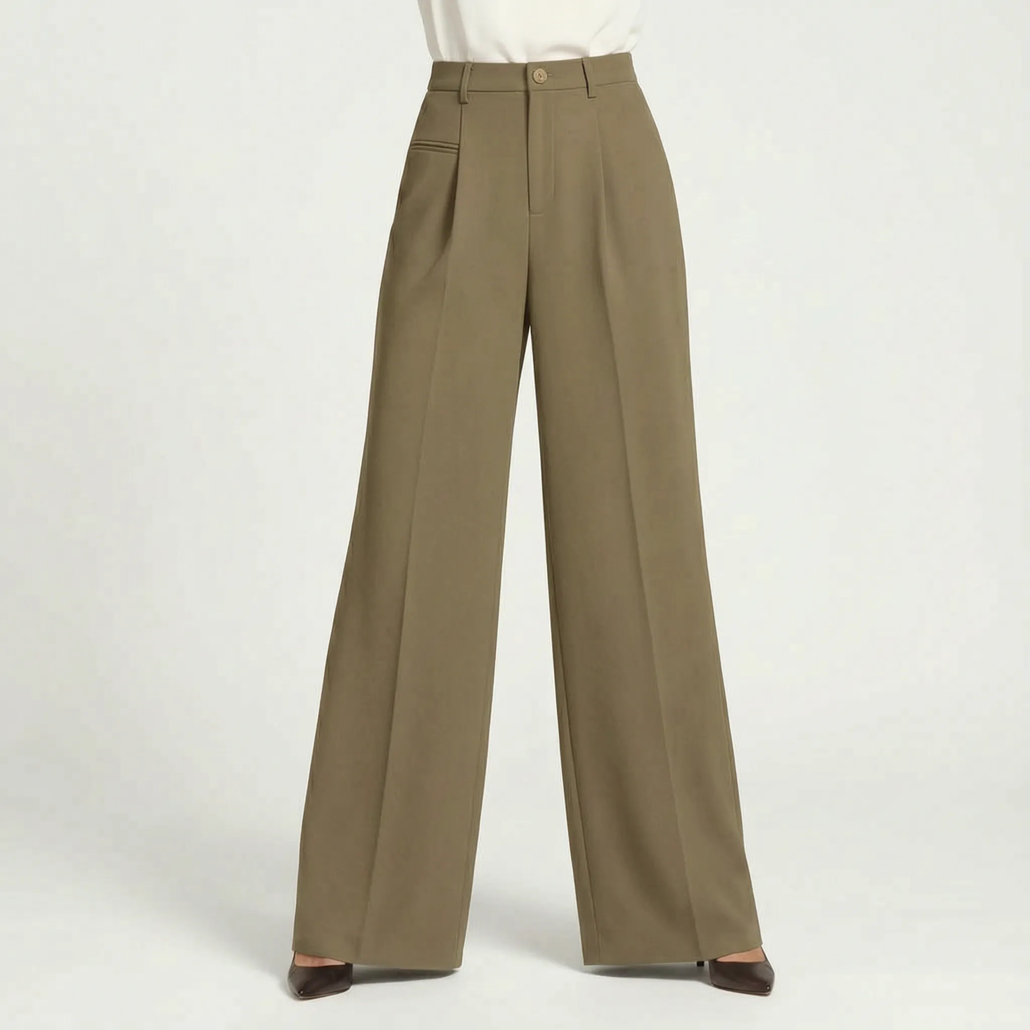 Pleatera - High Waist Pleated Trousers