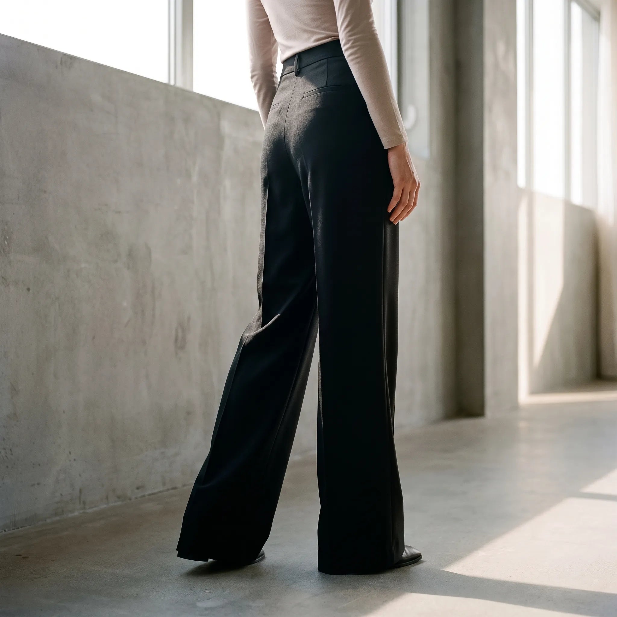 Pleatia - Pleated Ladies Wide Leg Trousers