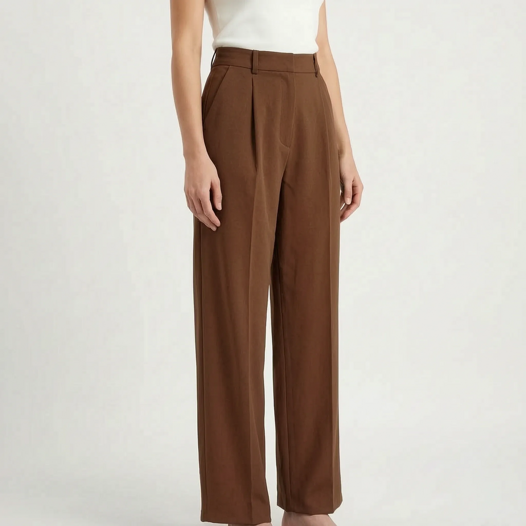 Pleatia - Pleated Ladies Wide Leg Trousers