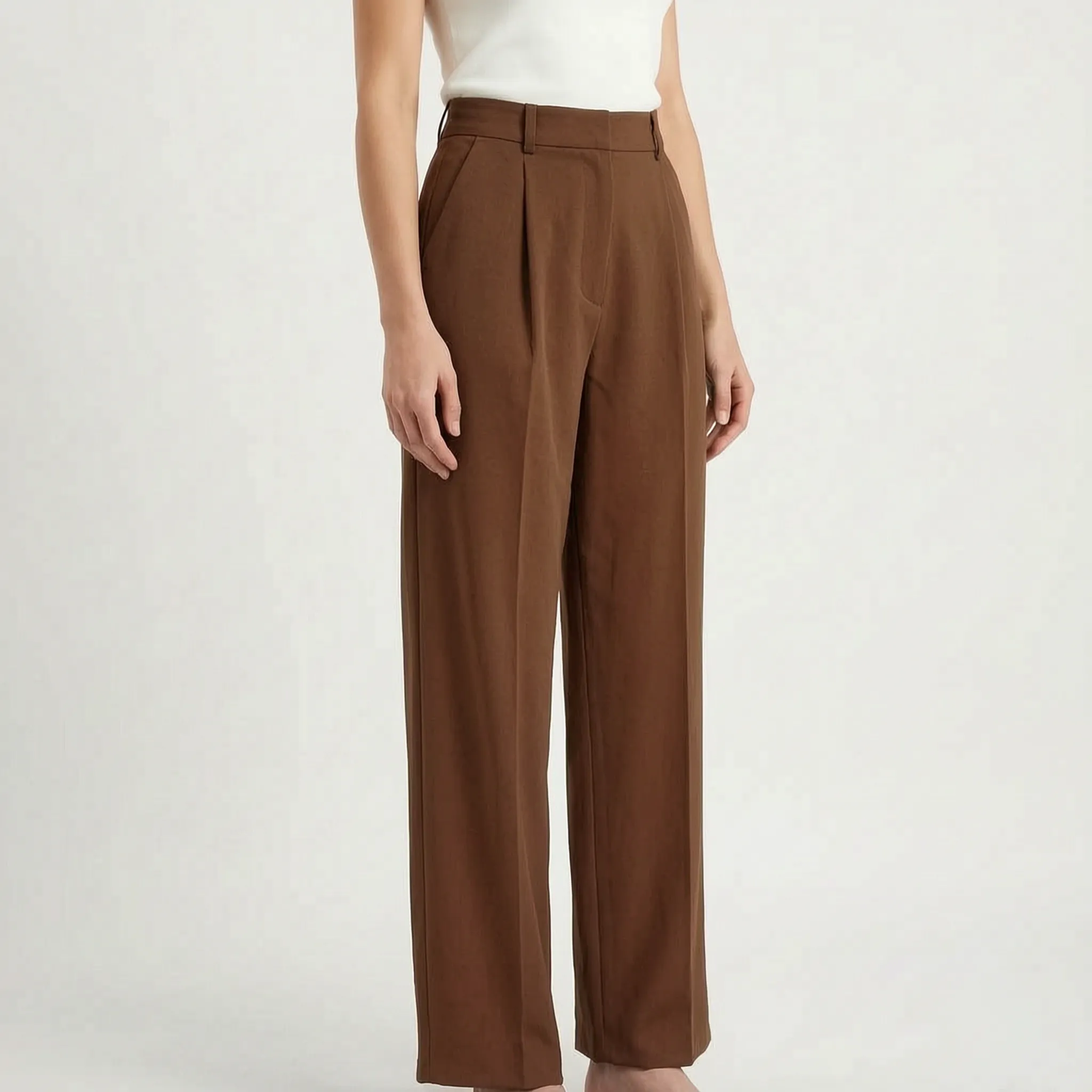 Pleatia - Pleated Ladies Wide Leg Trousers