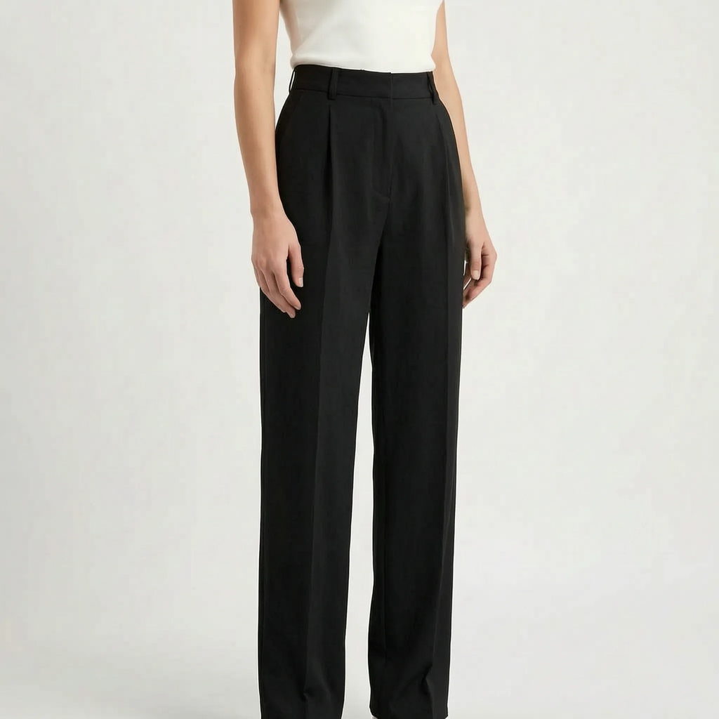 Pleatia - Pleated Ladies Wide Leg Trousers
