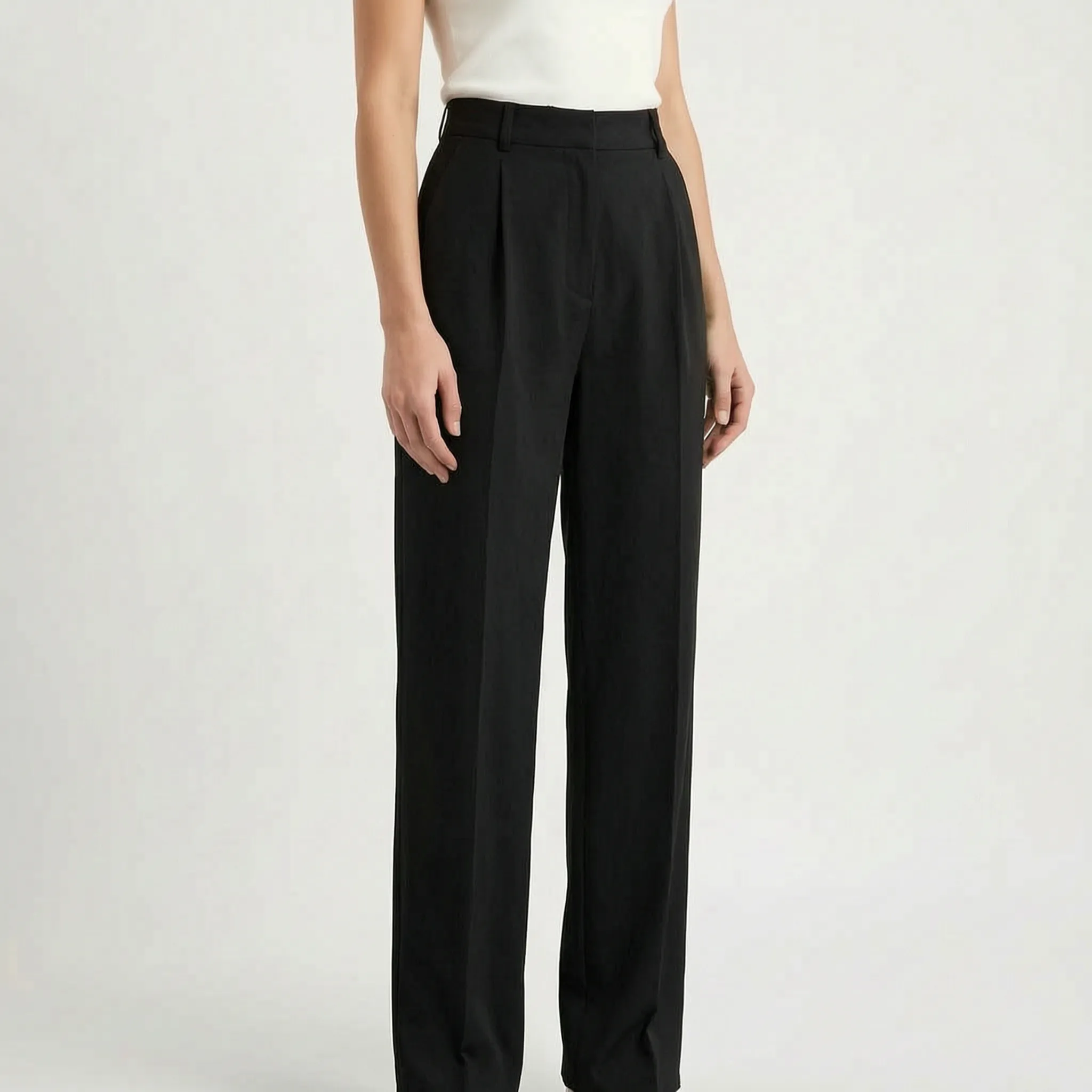 Pleatia - Pleated Ladies Wide Leg Trousers