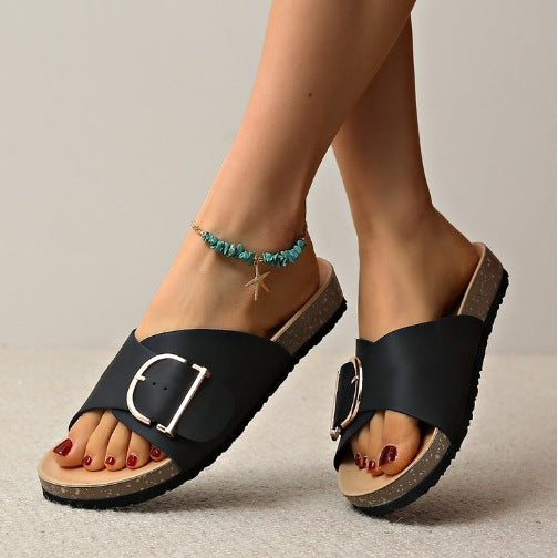 Priya | Women's Stylish Clog Slide Sandals with Buckle Detail