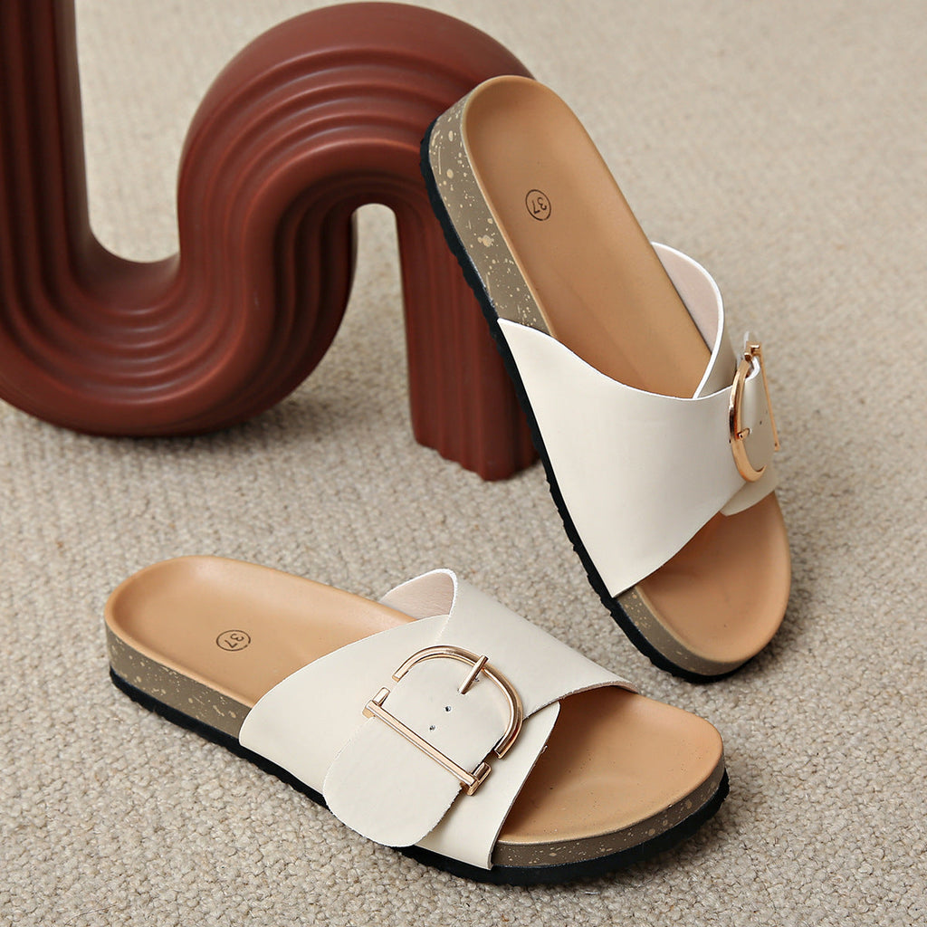 Priya | Women's Stylish Clog Slide Sandals with Buckle Detail