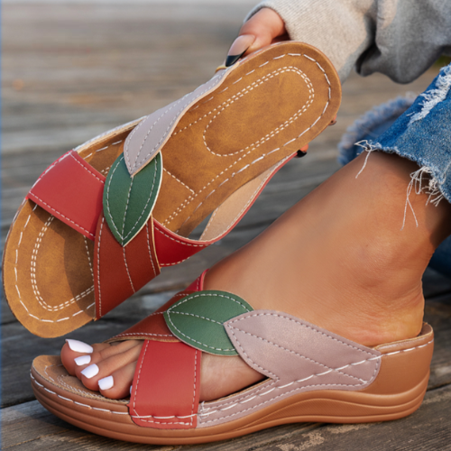 Priya | Women's Stylish Comfortable Sandals with Leaf Accent