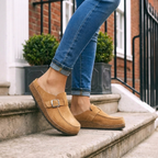 Remi | Women's Suede Clogs with Buckle Detail