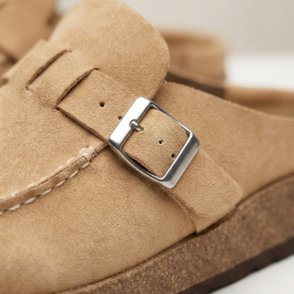 Remi | Women's Suede Clogs with Buckle Detail