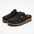 Remi | Women's Suede Clogs with Buckle Detail
