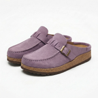 Remi | Women's Suede Clogs with Buckle Detail