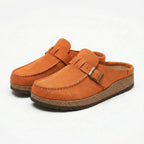 Remi | Women's Suede Clogs with Buckle Detail
