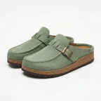 Remi | Women's Suede Clogs with Buckle Detail
