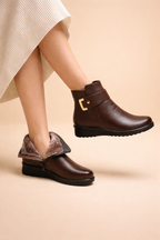 Rhiannon - Women's Elegant Winter Ankle Boots with Buckle