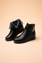 Rhiannon - Women's Elegant Winter Ankle Boots with Buckle