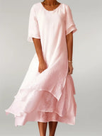Lila | Women's Elegant Layered Midi Dress