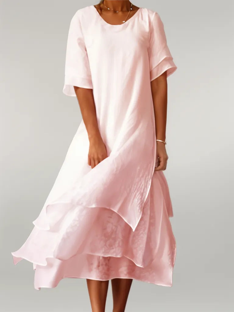 Lila | Women's Elegant Layered Midi Dress