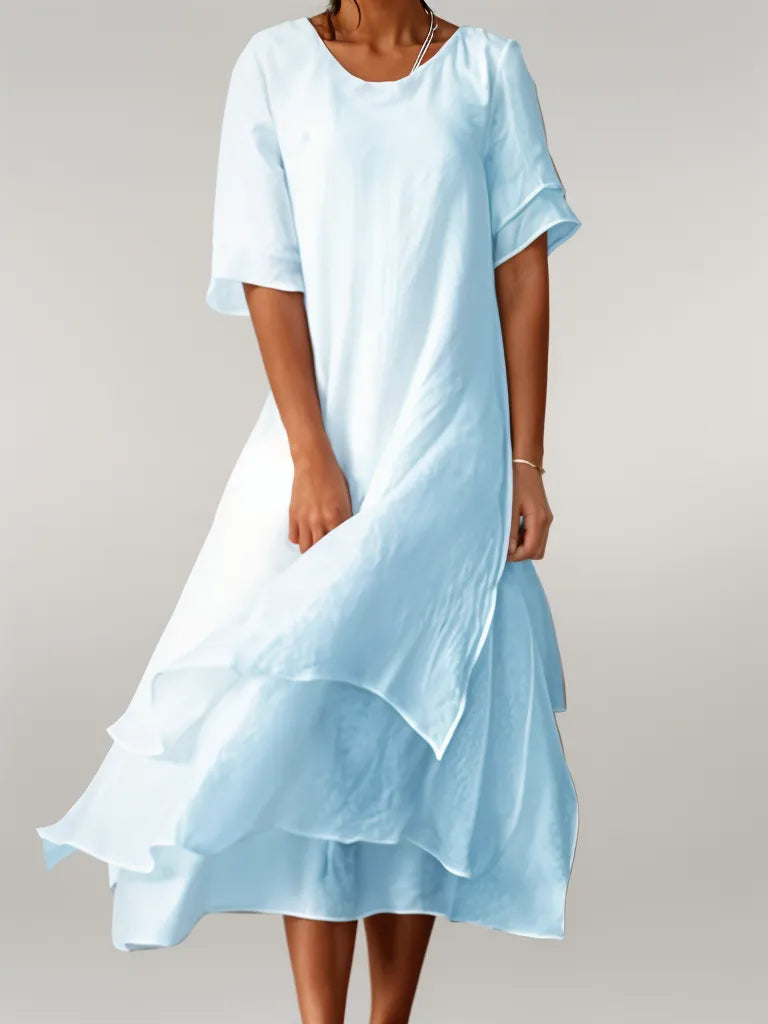 Lila | Women's Elegant Layered Midi Dress