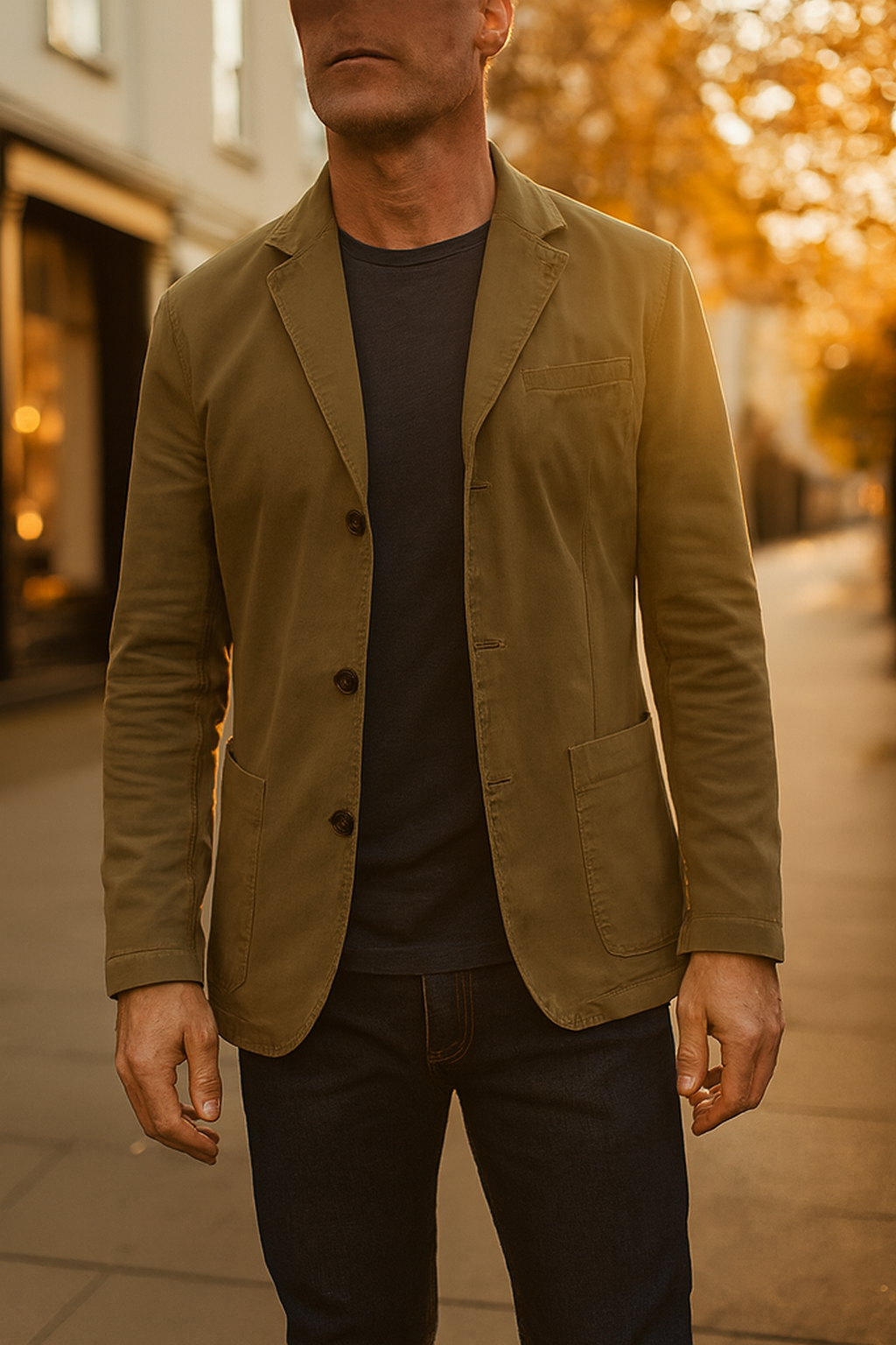 Rowan | Men's Casual Blazer with Button Detail