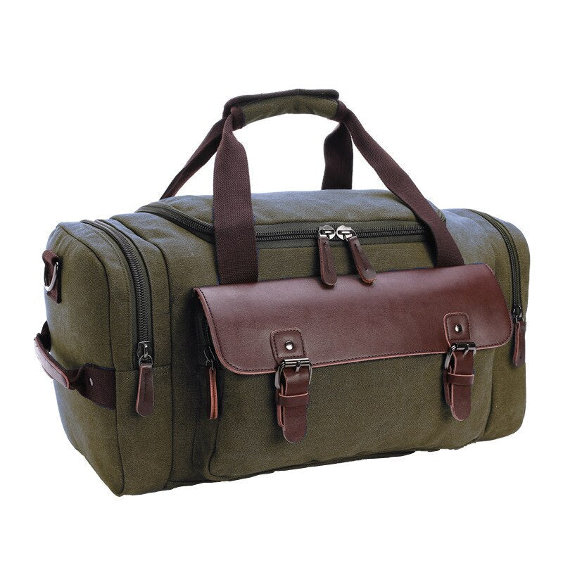 Rowan - Men's Versatile Duffle Bag with Faux Leather Trim