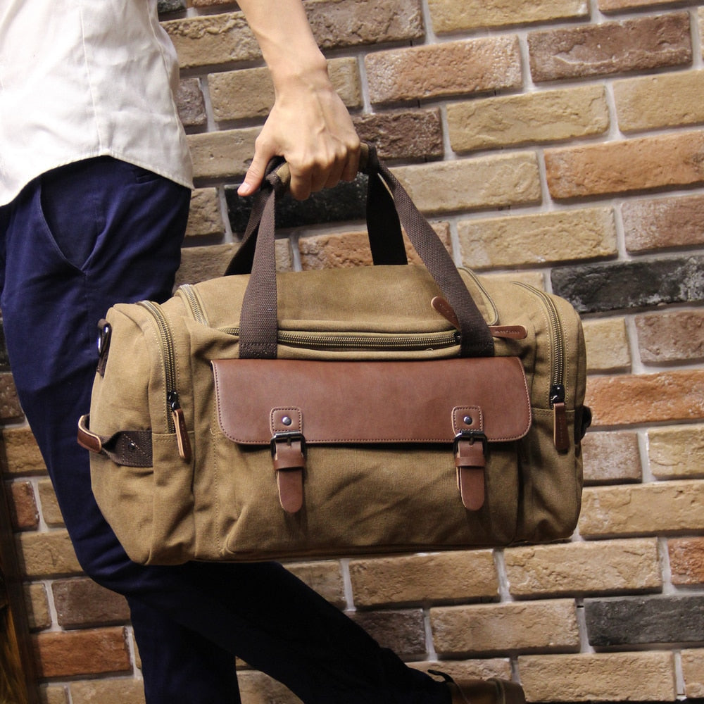 Rowan - Men's Versatile Duffle Bag with Faux Leather Trim