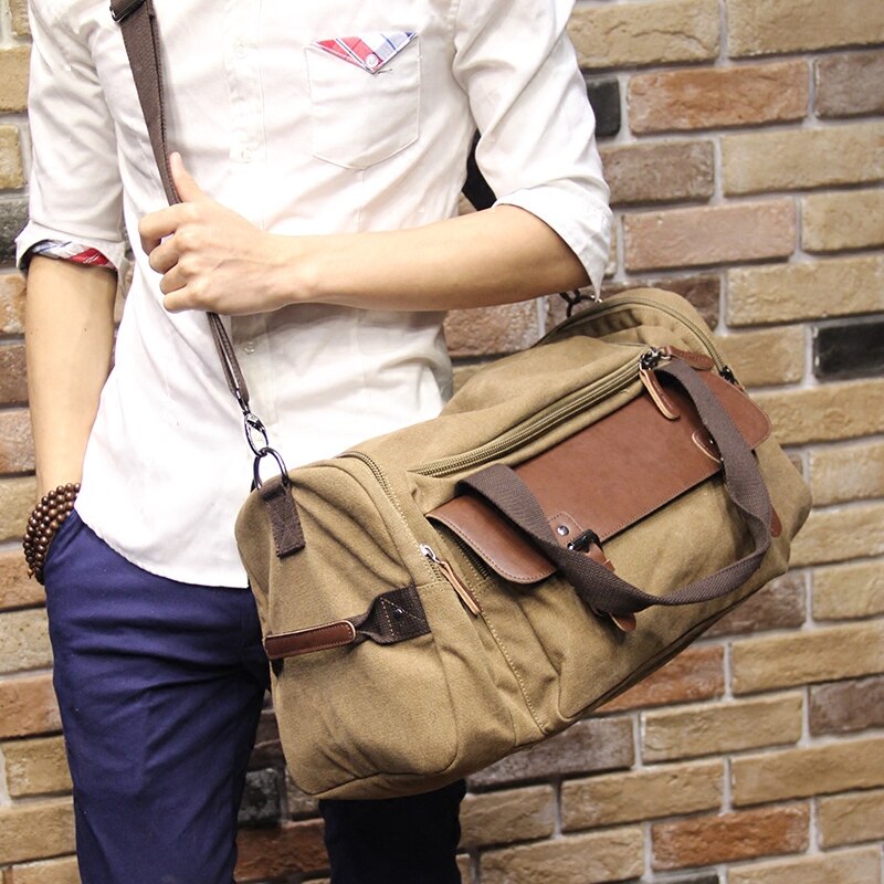 Rowan - Men's Versatile Duffle Bag with Faux Leather Trim