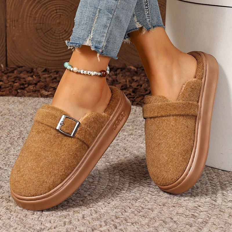 Rowan | Women's Cozy Slip-On Clogs with Buckle Detail