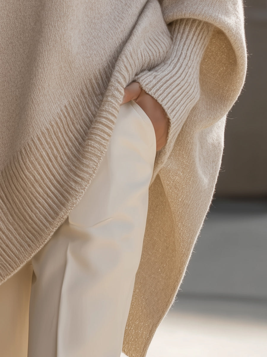Rowan | Women's Elegant Oversized Knit Poncho Jumper