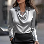 Rowan | Women's Satin Cowl Neck Blouse