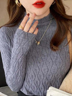 Rowan - Women's Textured Knit Turtleneck Tops