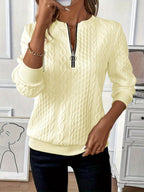 Rowan | Women's Textured Quarter Zip Sweater