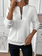 Rowan | Women's Textured Quarter Zip Sweater