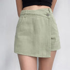 Sable - Women's Asymmetrical Denim Mini Skirt