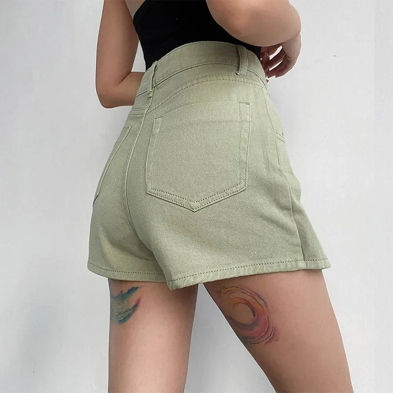 Sable - Women's Asymmetrical Denim Mini Skirt