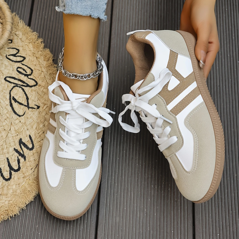 Sable | Women's Casual Lace-Up Sneakers with Suede Accents