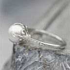Sable - Women's Elegant Pearl and Diamond Accent Ring