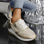 Selene | Women's Elegant Platform Sneakers with Zipper Detail