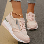 Selene | Women's Elegant Platform Sneakers with Zipper Detail