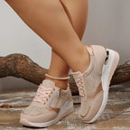 Selene | Women's Elegant Platform Sneakers with Zipper Detail