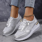 Selene | Women's Elegant Platform Sneakers with Zipper Detail