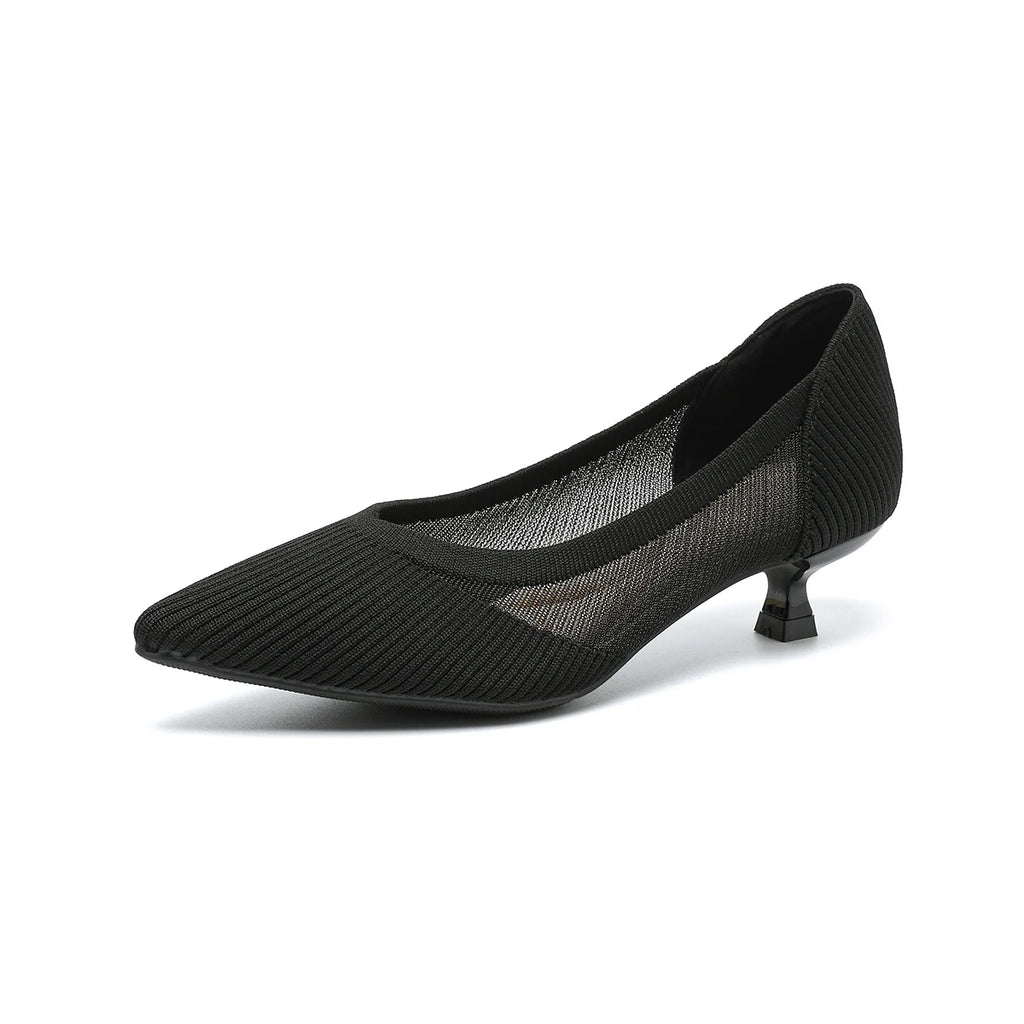 Selene - Women's Versatile Kitten Heels with Mesh Detail