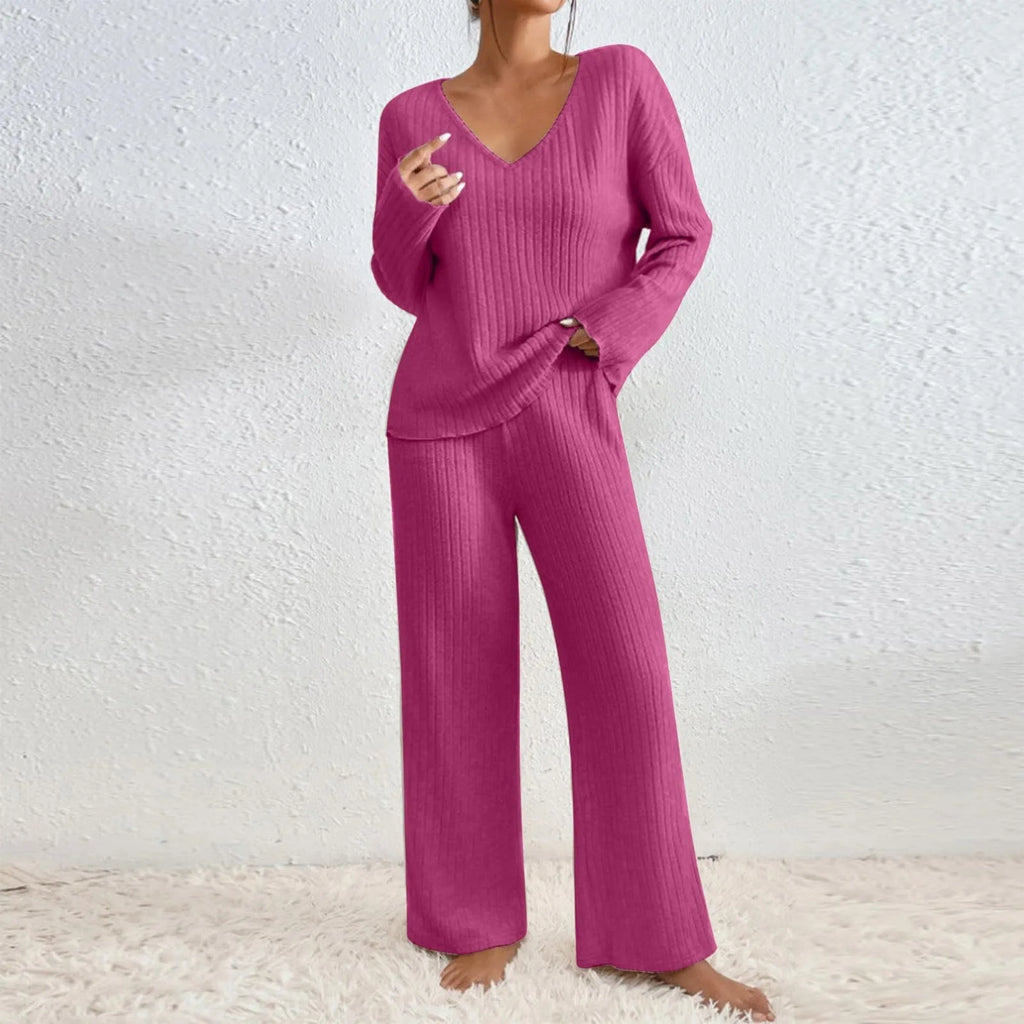 Seraphina - Women's Cozy Ribbed Knit Lounge Set