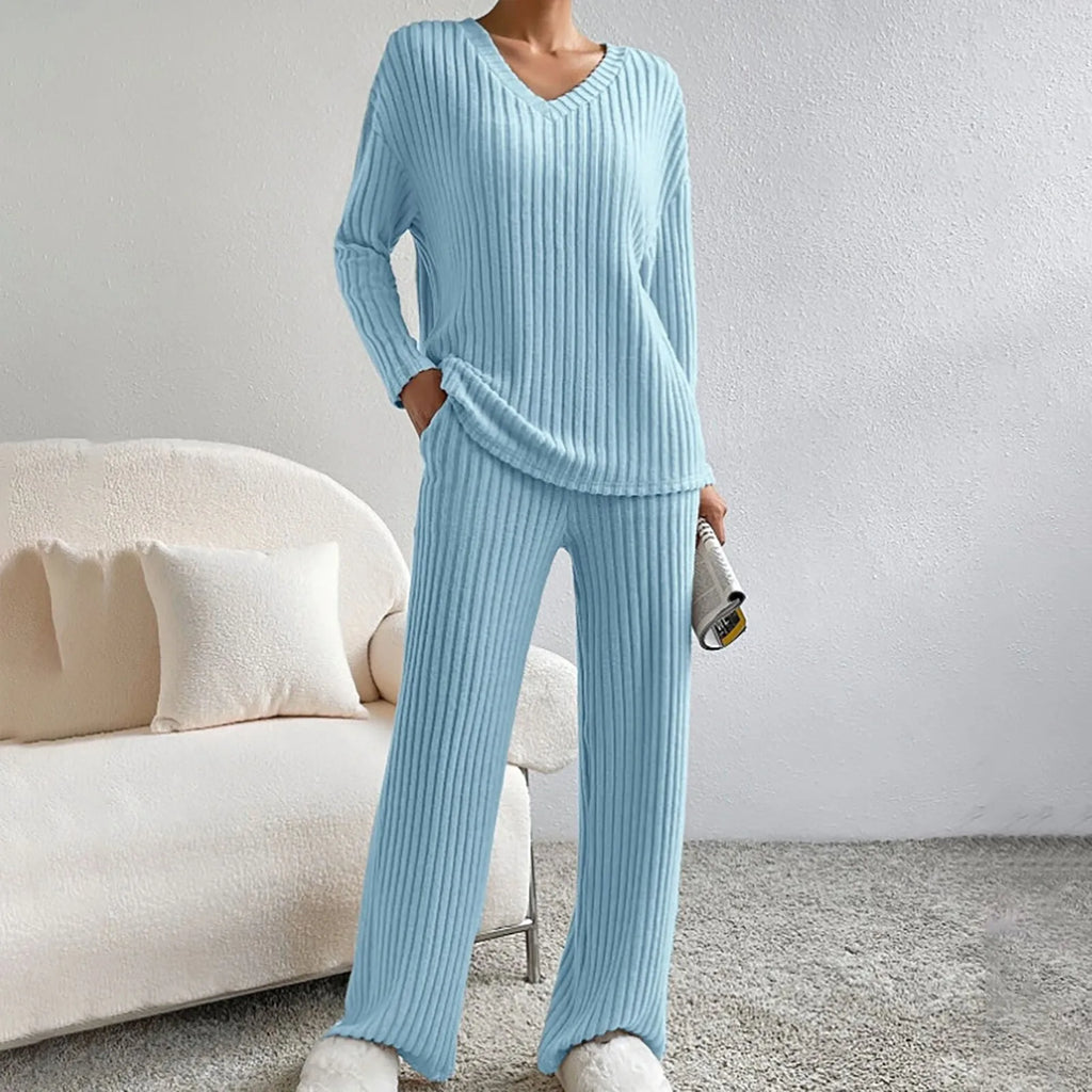 Seraphina - Women's Cozy Ribbed Knit Lounge Set