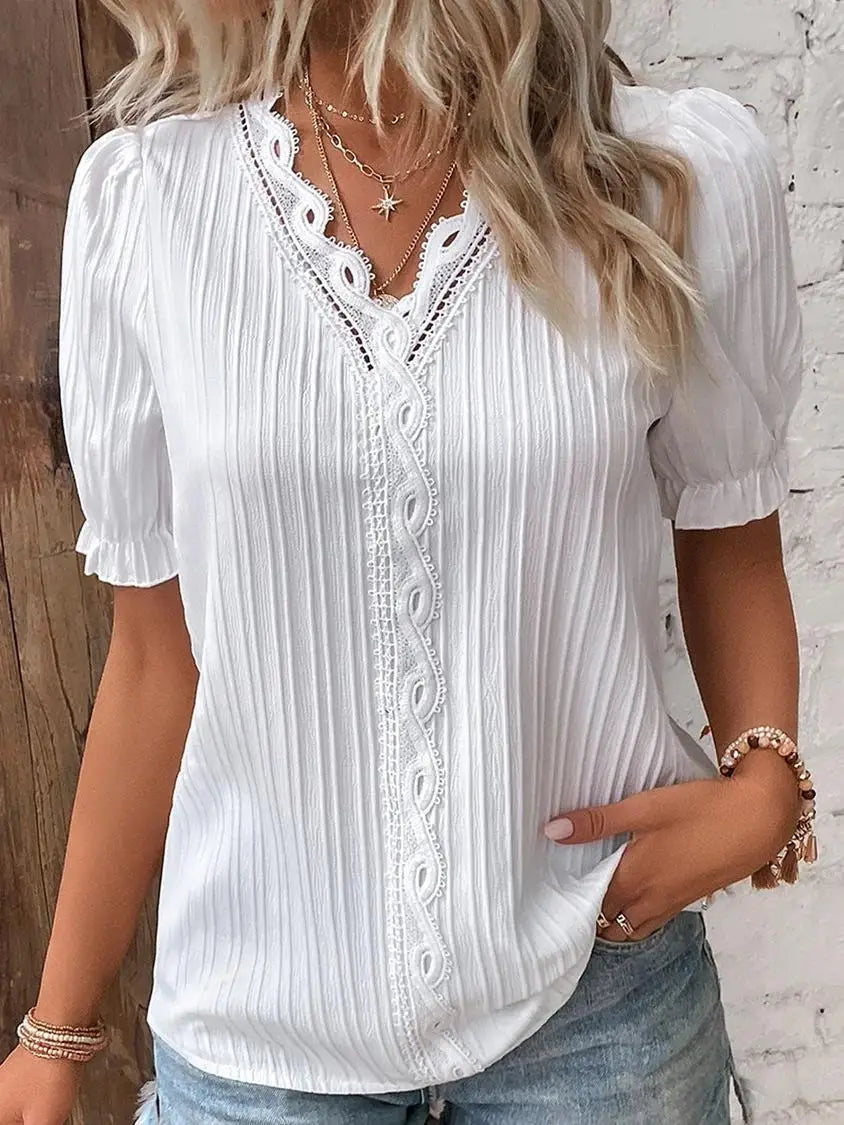 Seraphine | Women's Elegant Blouse with Lace Trim