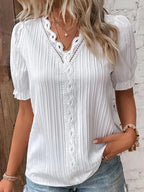 Seraphine | Women's Elegant Blouse with Lace Trim