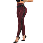 Seraphine - Women's Elegant High-Waist Lace Accent Leggings