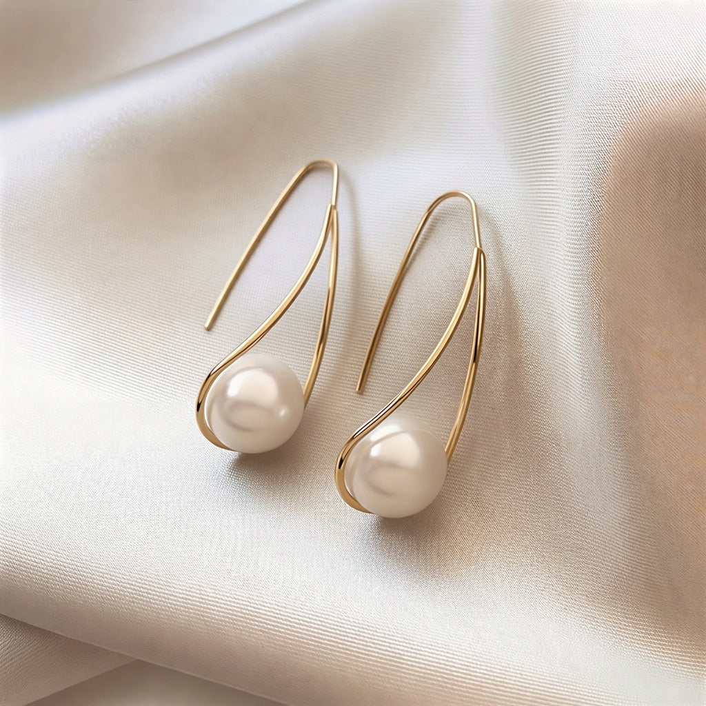 Seraphine - Women's Elegant Pearl Drop Earrings