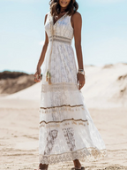 Rowan | Women's Boho Maxi Summer Dress with Lace Details