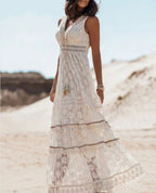 Rowan | Women's Boho Maxi Summer Dress with Lace Details