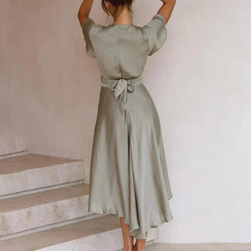 Sienna | Women's Elegant Tie-Front Midi Dress